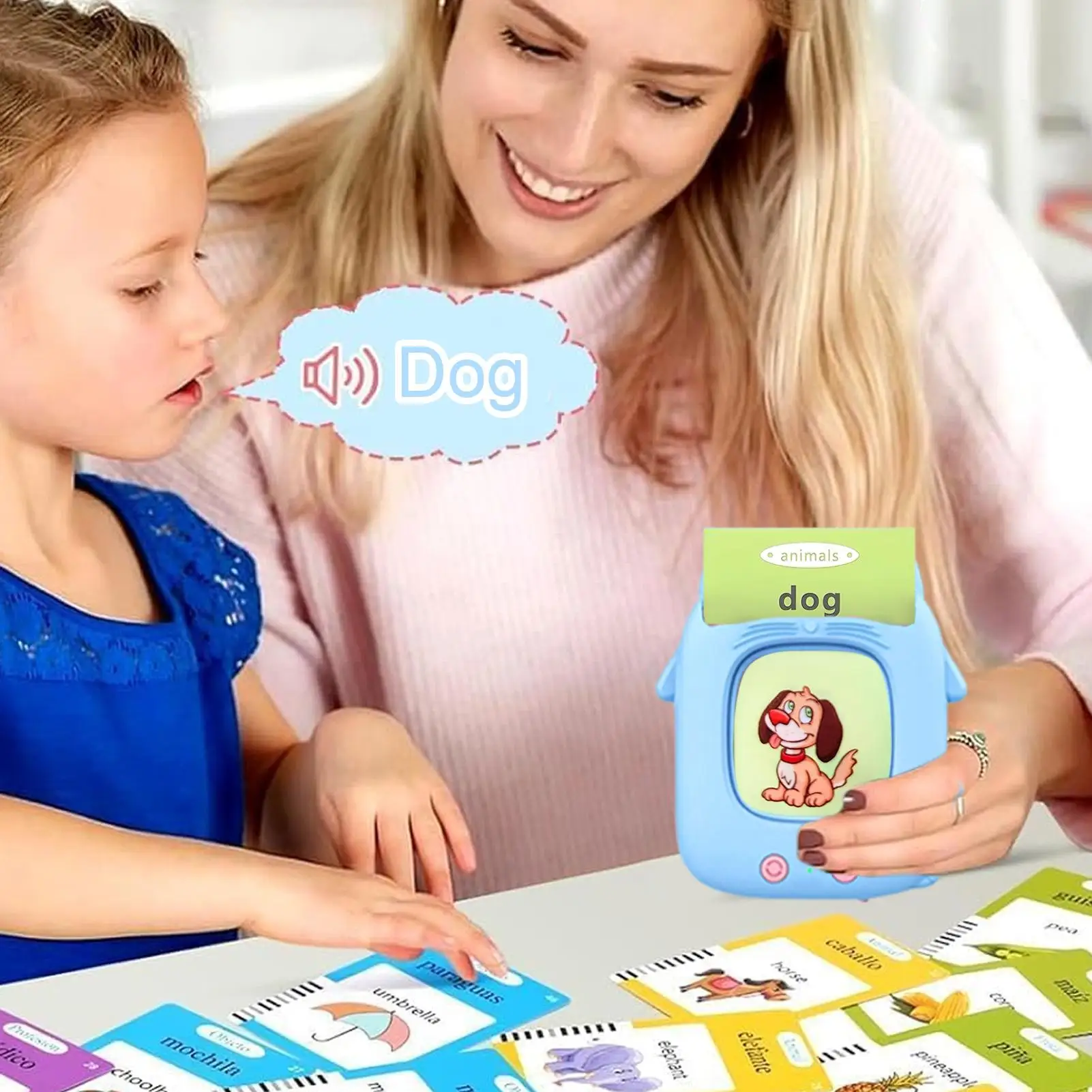 Schede flash parlanti per bambini Schede flash per apprendimento precoce del discorso tascabile Giocattoli educativi per l'aula della scuola materna domestica
