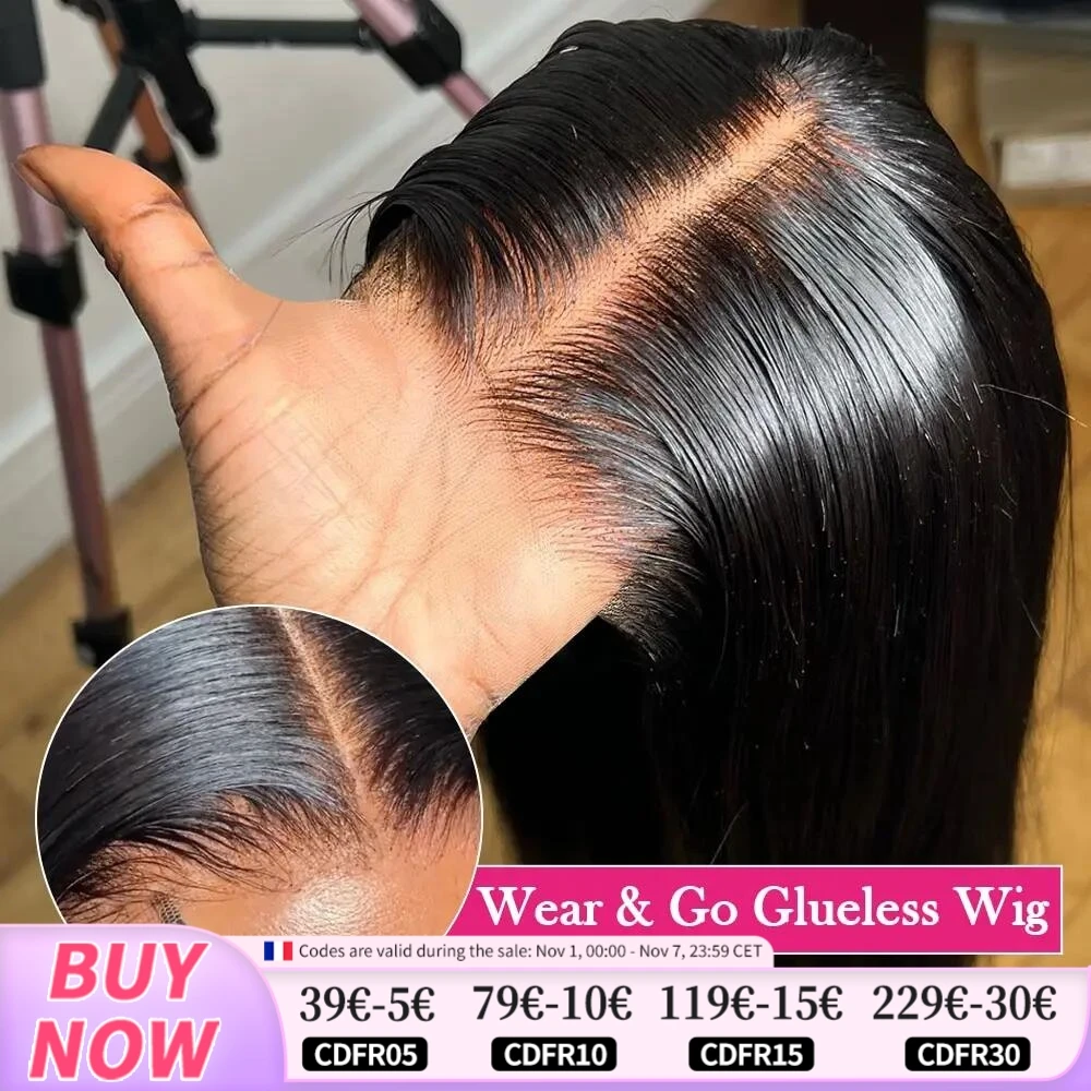 Wear And Go 6x4 Bone Straight Glueless Wig Human Hair Ready To Wear Brazilian 7x5 Lace Closure Wigs For Women Preplucked Vrvogue