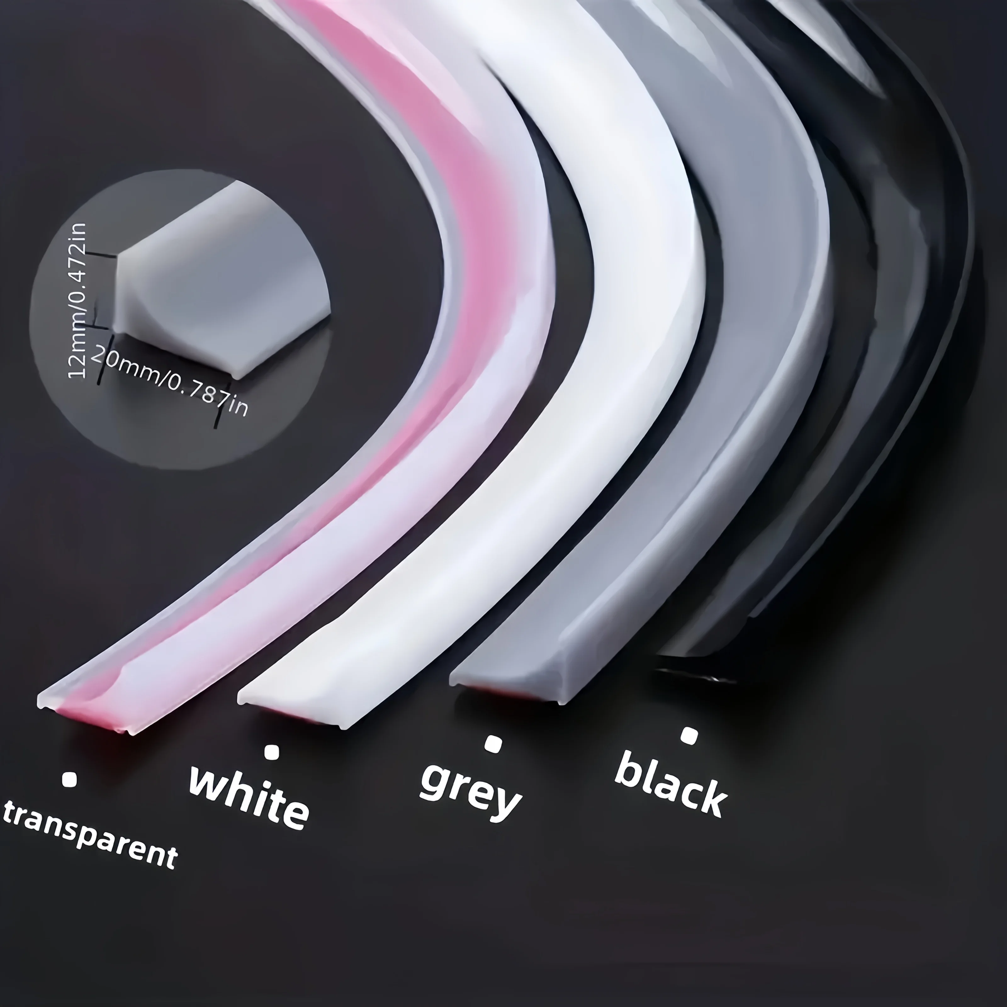 1PC 1M Countertop Washbasin Water Barrier Strip, Bathroom Partition for Sink Countertop, Waterproof Barrier for Kitchen