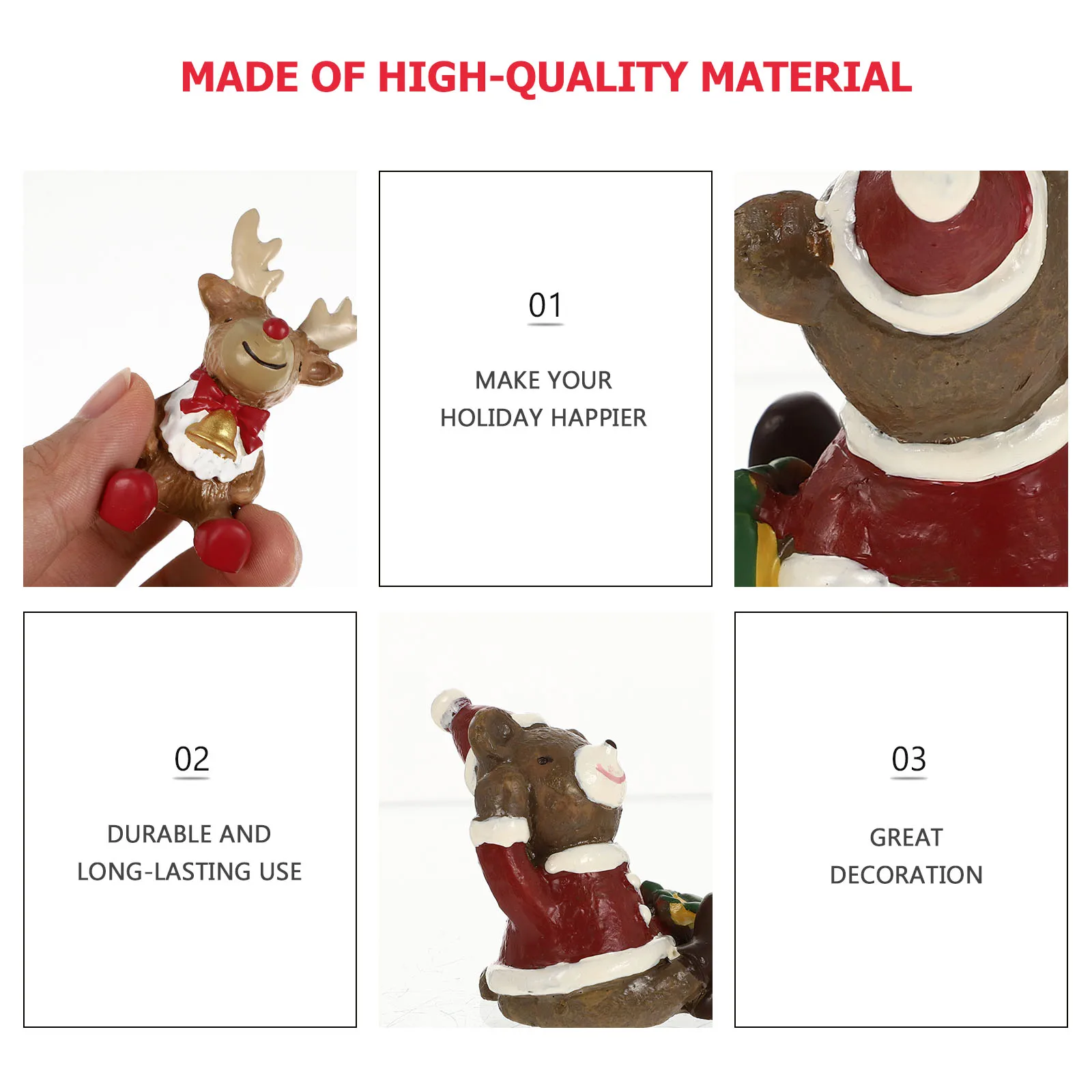 

2 Pcs Christmas Ornaments Micro Landscaping Miniature Tree Resin Toys Office Decor Aquarium