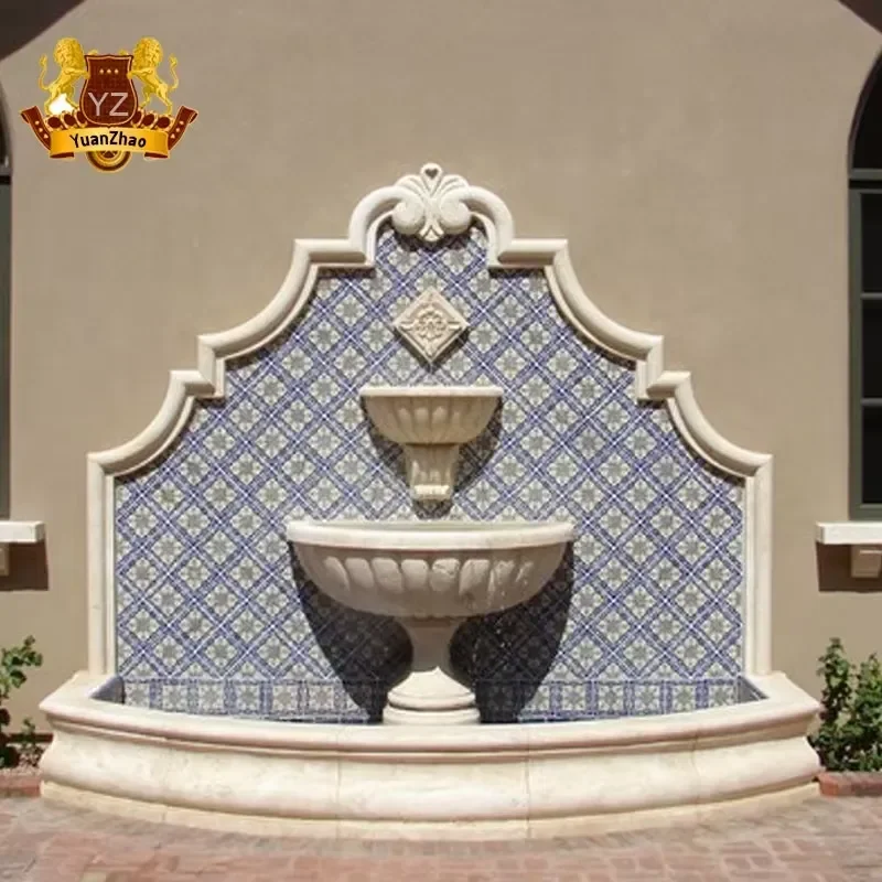 Home Decoration Stone Carving Modern Garden Fountains Natural Marble Wall Water Fountain