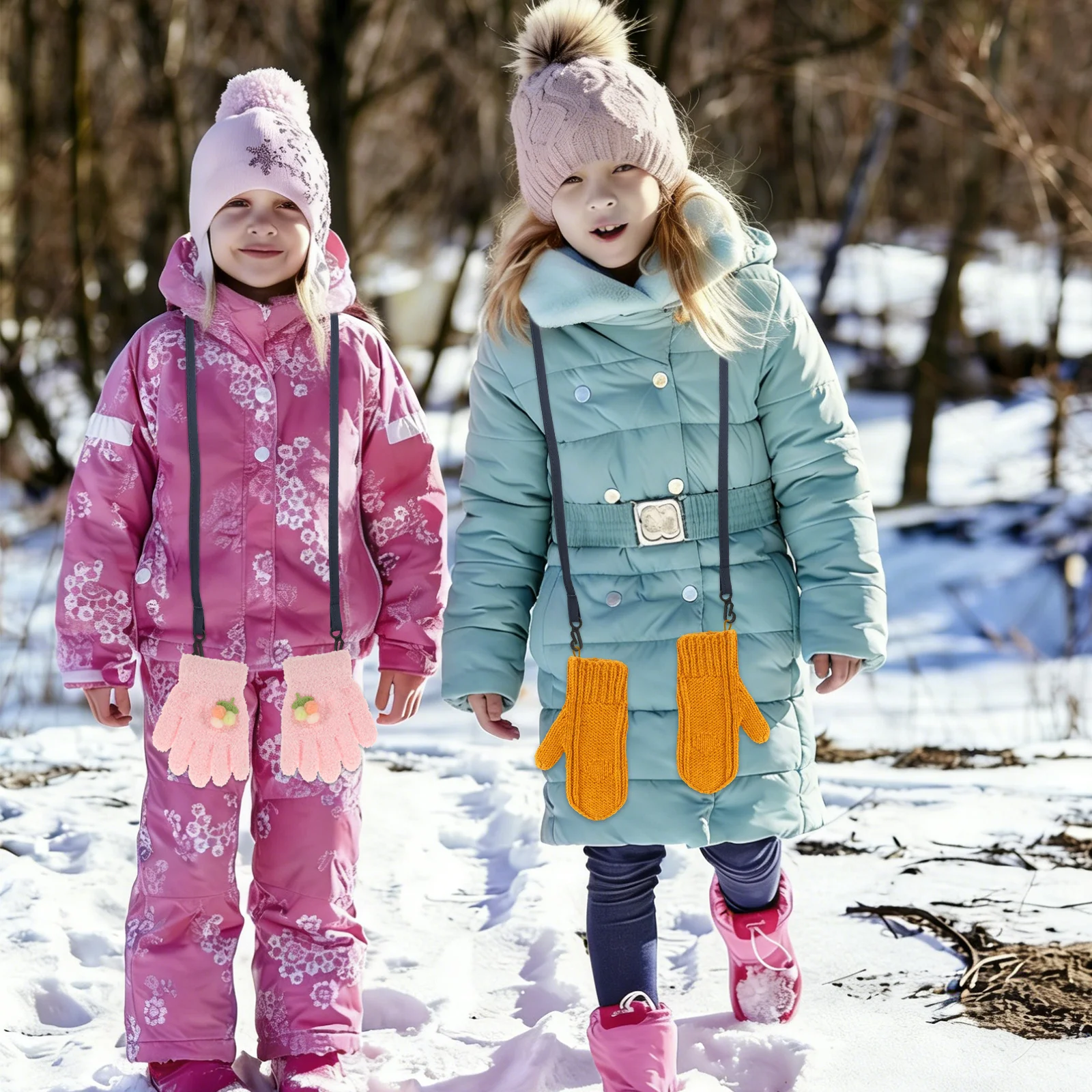 

Nonslip Mittens Rope for Toddlers Skiing Glove Holder Clip Anti-Lost Rope Winter Outdoor Activity Safety Glove Strap