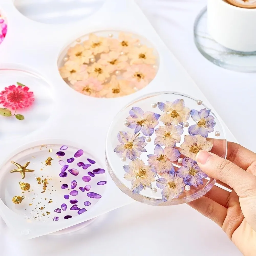 

Creative Coasters Silicone Mold Round Geometric Epoxy Resin Mold Reusable Handmade Dripping Glue Handicraft Mold Craft Making