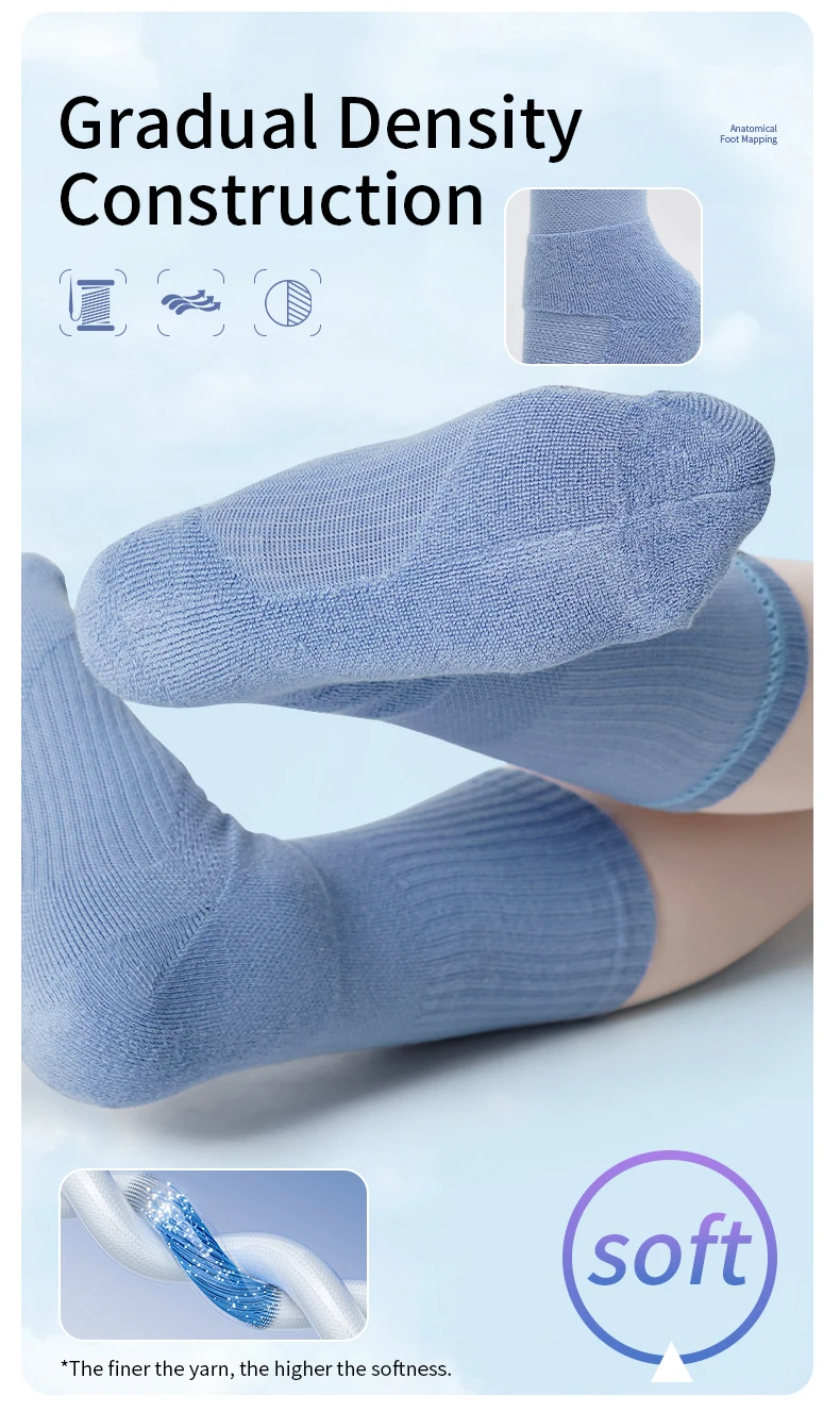 Rutschfeste Tanzsocken für Damen und Herren, moderne Ballett-Übungsstrumpfhosen mit Grifffüßen für Erwachsene, Yoga-Crew-Socken – Detail 6
