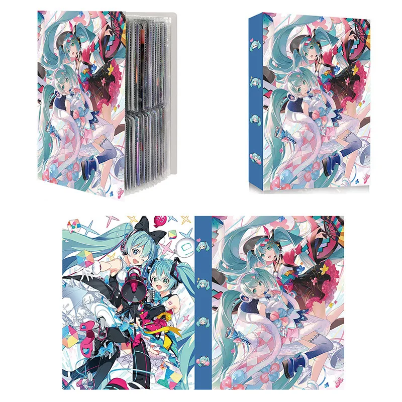 240PCS Japanese Cartoon Anime Virtual Idol Hatsune Miku Card Album Map Letter Folder Binder Notebook Game Collection Gift Toy