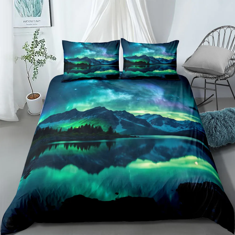 Mirror Waters Duvet Cover Set UK Single Double Queen US Twin Full King Size pkm Bed Linen Set