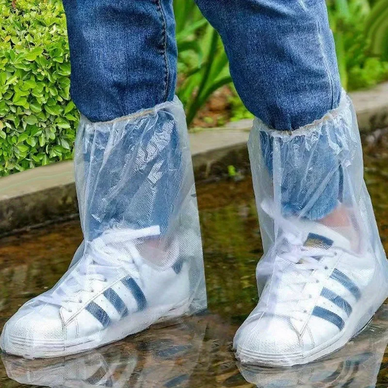 25 Pairs of Trendy Transparent Waterproof Shoe Covers, Sand-proof and Anti-slip, Washable, Disposable Dual-purpose Design