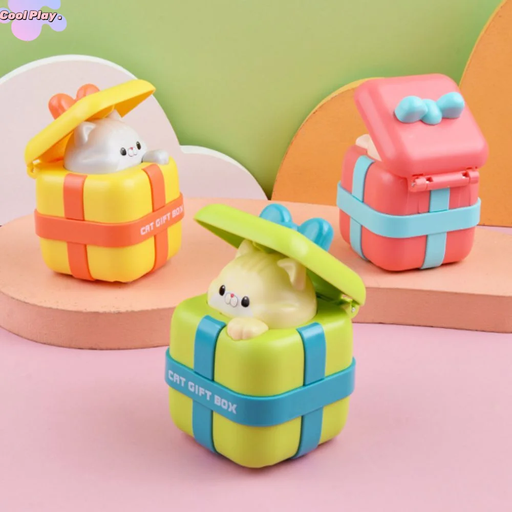 

Cartoon Cat Pull Back Vehicle Gift Box Inertia Feedback Vehicle Model Toy Creative Press Toy Mini Inertial Engineering Car Toy