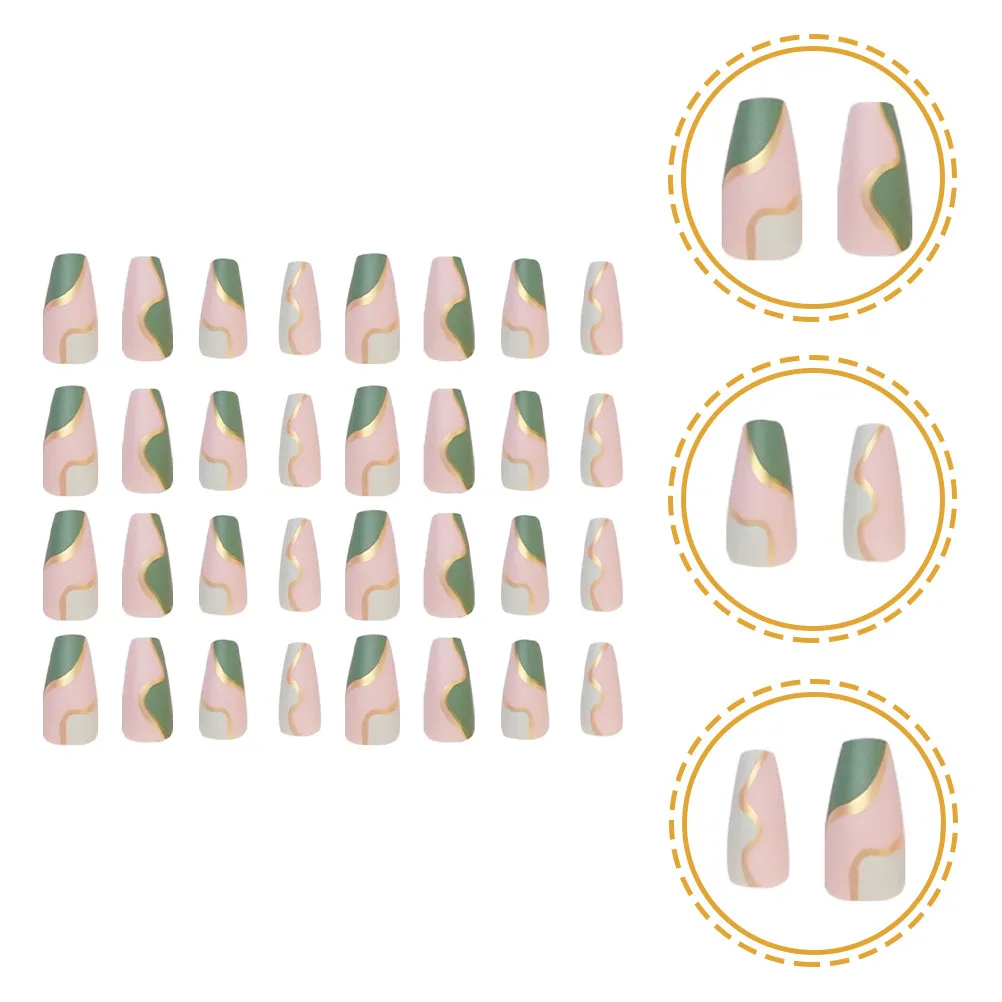 

48 шт. накладных ногтей с полным покрытием, модные формы, элегантные, яркие, устойчивые к выцветанию, из АБС-материала, для свадьбы, выпускного вечера, DIY