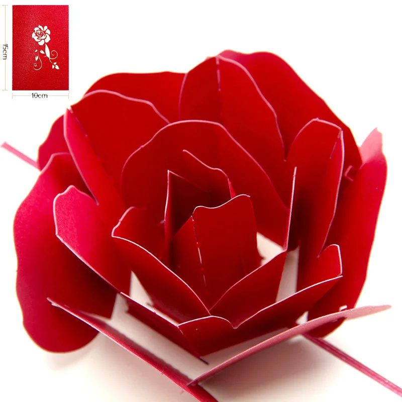 3D Pop-up Rosen-Geburtstagskarte mit Umschlag - Geeignet für Jubiläen, Muttertag, Hochzeiten und Valentinstag – Detail 2