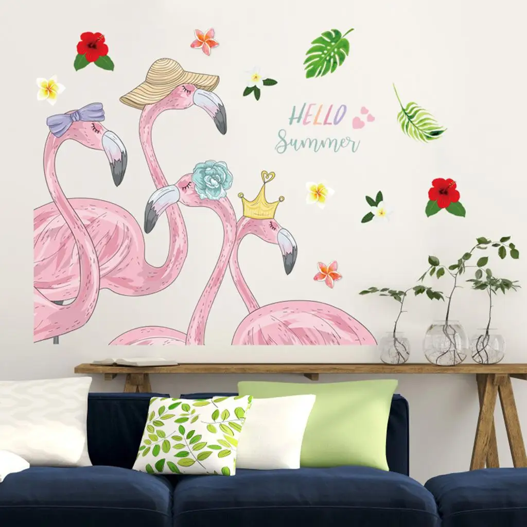 Pink Flamingo Self Wall Sticker Wall Art Poster Mural Decals DIY