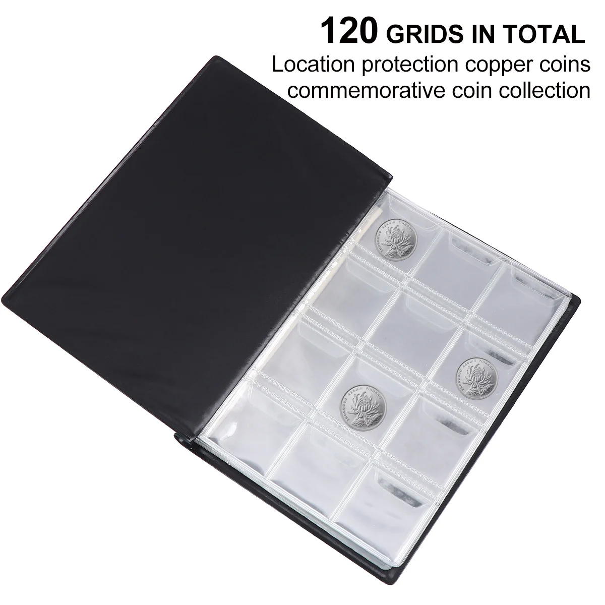 

120 Coin Storage Book Multi-Functional Organizer Portable for Coins Tokens Medallions Badges Collector