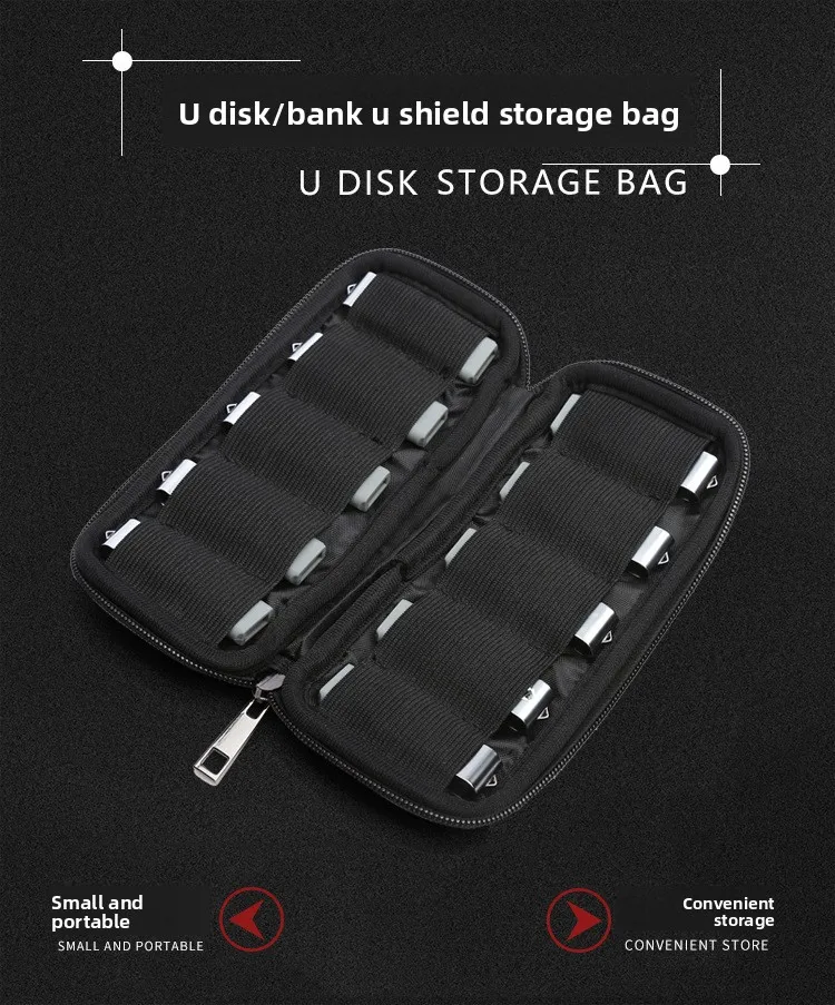 10 Slots Flash Drive Case USB Drive Holder Storage Bag Thumb Drive Light Weight Handbag Electronic Accessories Organizer Storage