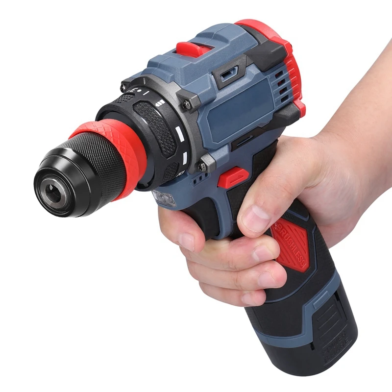 16.8V 2-In-1 Lithium Drill Electric Screwdriver Multi-Function Power Tool 45Nm Torque Brushless Motor Screw Driver Easy Install