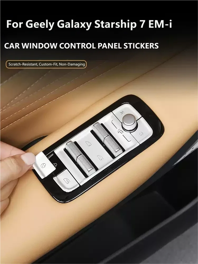 For Geely Galaxy Starship 7 EM-i Geely EX5 EM-i 2026 Glass Panel Button Stickers Lift Button Stickers Car Interior Accessories
