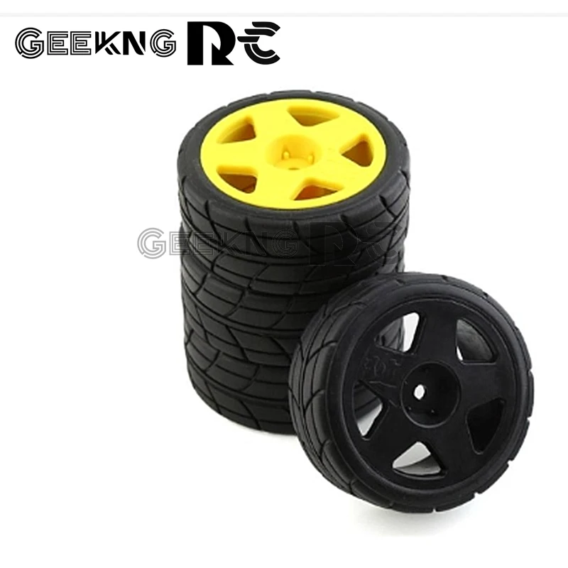 RC Rally Car Plastic Wheel Rim Rubber Tires for 1/10 Model Car HPI Tamiya Kyosho WRC Claw 43 Ken Block Fiesta XV01 TT02