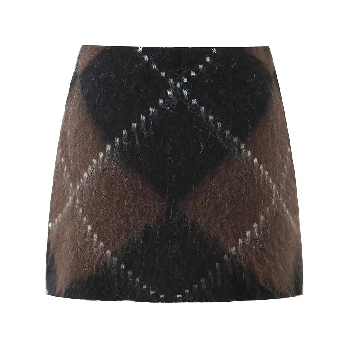 KKONDALA-Donna Casual Plaid Allentato Collo Alto Pullover Maglione O Minigonna Set Nuovo 2025 Nuovo Autunno Inverno Moda High Street Set