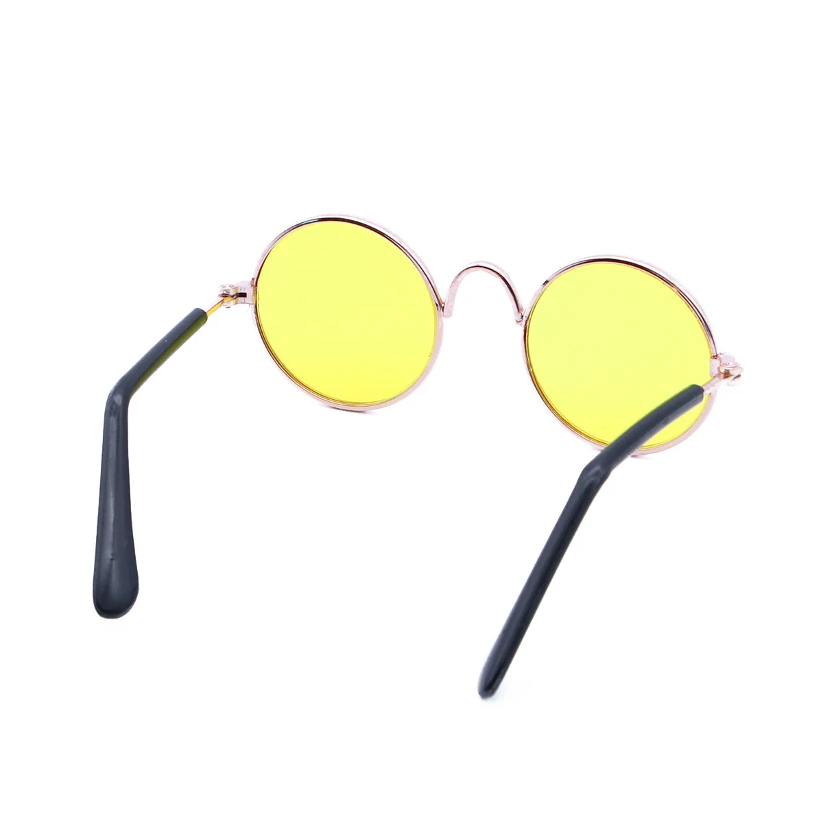 

Pet For Small Dogs Cats Yellow Metal Frame Durable Spring Legs Comfortable Fashion Eyewear Photography Props Pet