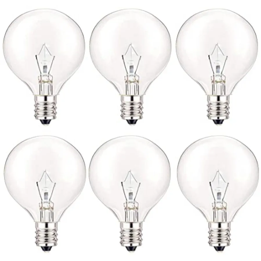 

Wax Warmer Bulbs, 40W Candle Lamp, G50 Light Bulbs for Full Size Scentsy Warmer, E12 Candelabra Base for for Chandelier, Ceilin