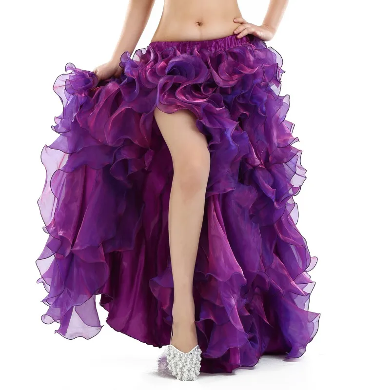 

Belly Dance Puff Skirt Dancer Curled Edge Skirt Belly Dance High End Skirt Oriental Dance Split Leg Dance Skirt All Size