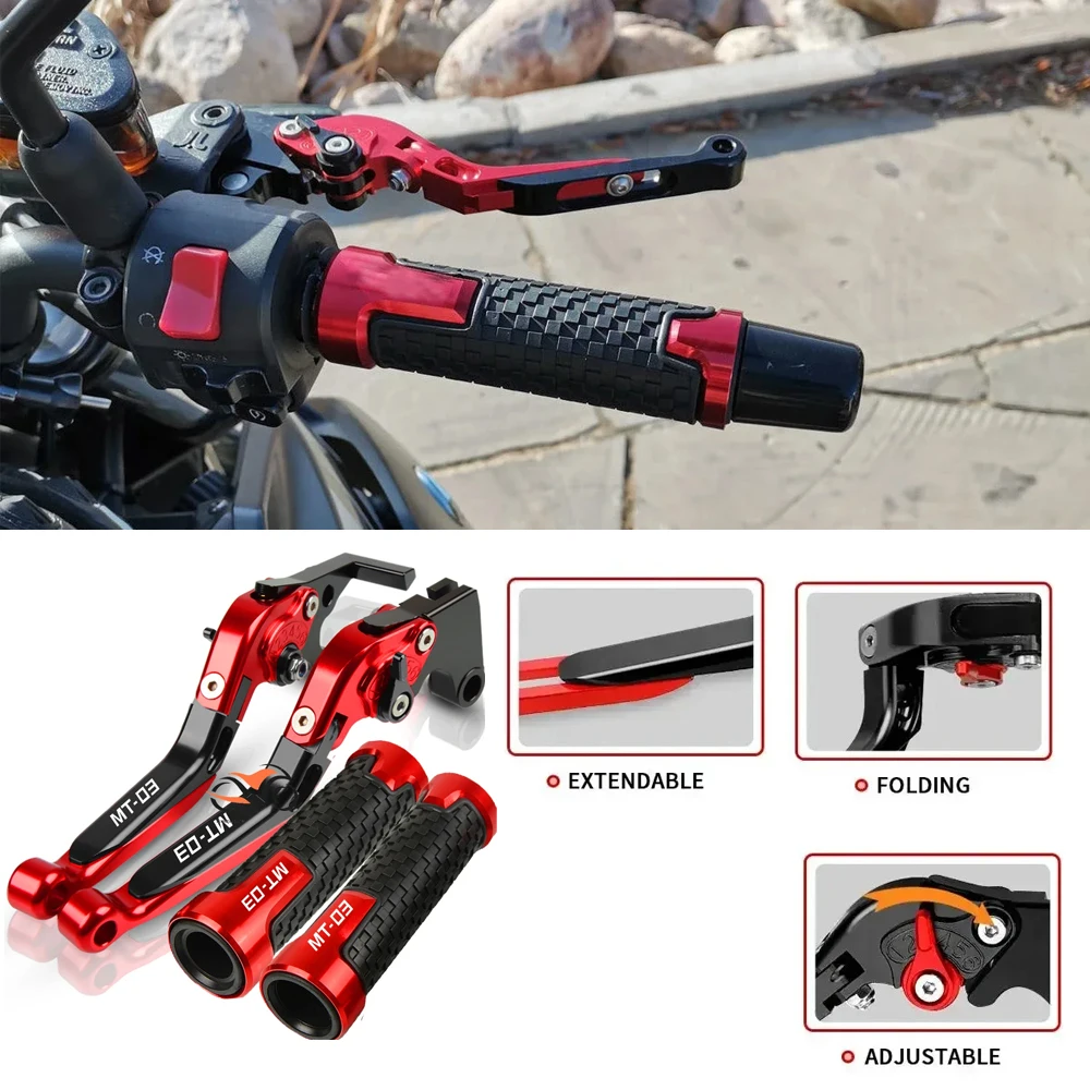 

Motorcycle CNC Aluminum Brake Clutch Lever Handlebar Handle Grips Ends MT Series For YAMAHA MT03 M T03 MT-03 M T 03 2005 - 2006