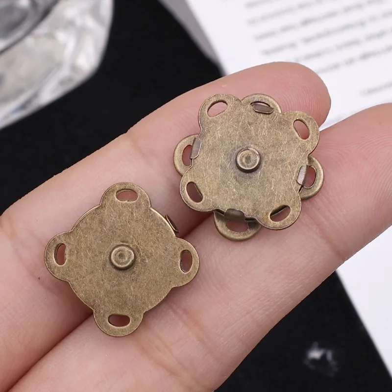 DIY Bag Magnetic Button Clothes Magnet Plum Shape Buckle Rose Gold Easy Installation Metal Clasp Clothing Parts Bags Accessories