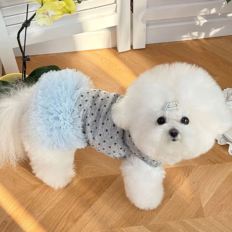 Vestido malla de verano sin mangas para perros y gatos, Chihuahua