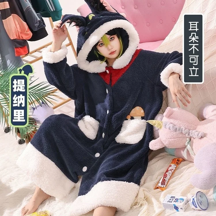 Anime Pajamas Set Zhongli Xiao Ganyu Yae Miko Kaeya Raiden Baal Scaramouche Wanderer Cosplay Costume Blanket Sleepwear Christmas