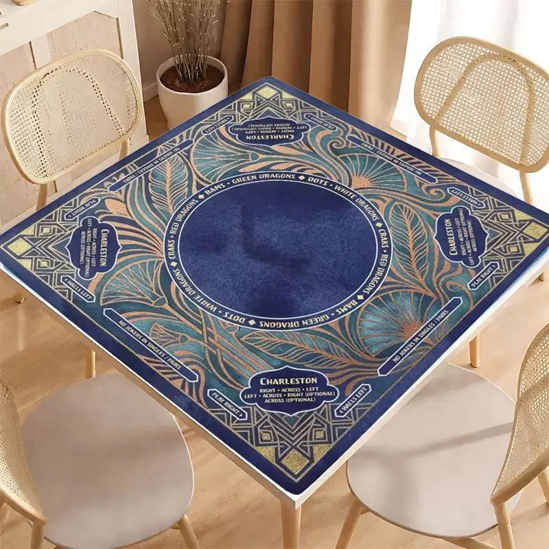 Charleston Retro Decorative Art Board Mahjong Table Mat Anti-Slip Noise Reduction for Card Game Table Playing Room Home Decor
