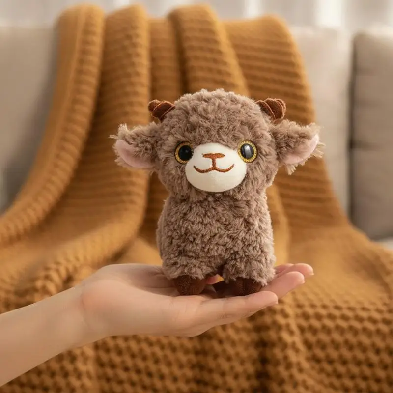 Cute Fluffy Plush Sheep Keychain With Golden Bow And Sturdy Metal Clasp For Backpack Decor Kids Birthday Gifts