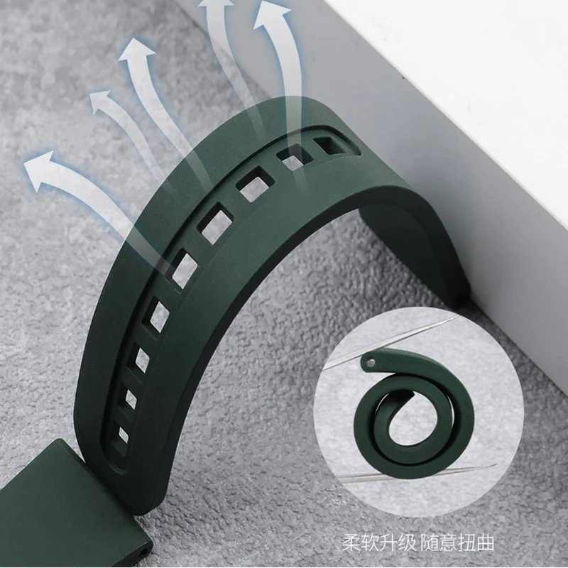 Correa de reloj de goma para Blancpain CIFTY FATHOMS 5000/5200/5015 23MM