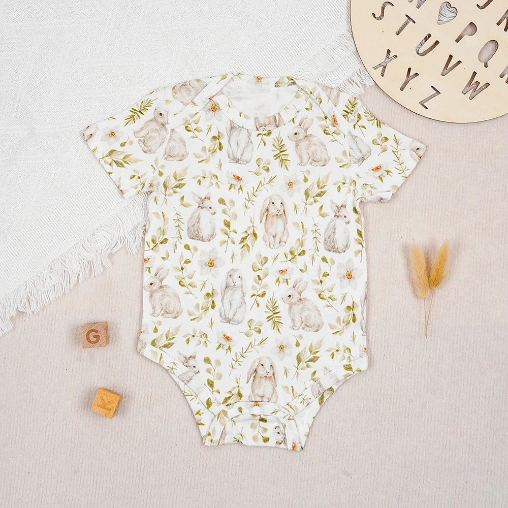 Happyflute Baby Rompers Comfy And Breathable Easy To Wear Bamboo Cotton Children Clothes