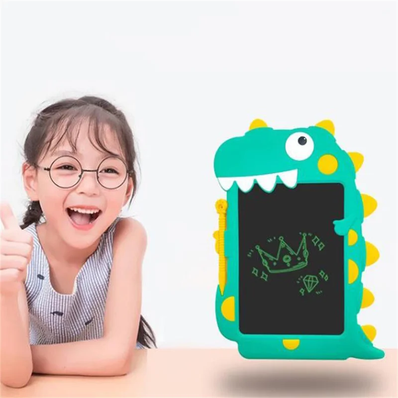 Cartoon Dragon LCD Handwriting Board Toys para crianças, educação infantil, quebra-cabeça eletrônico, desenho, treinamento criativo, escrita