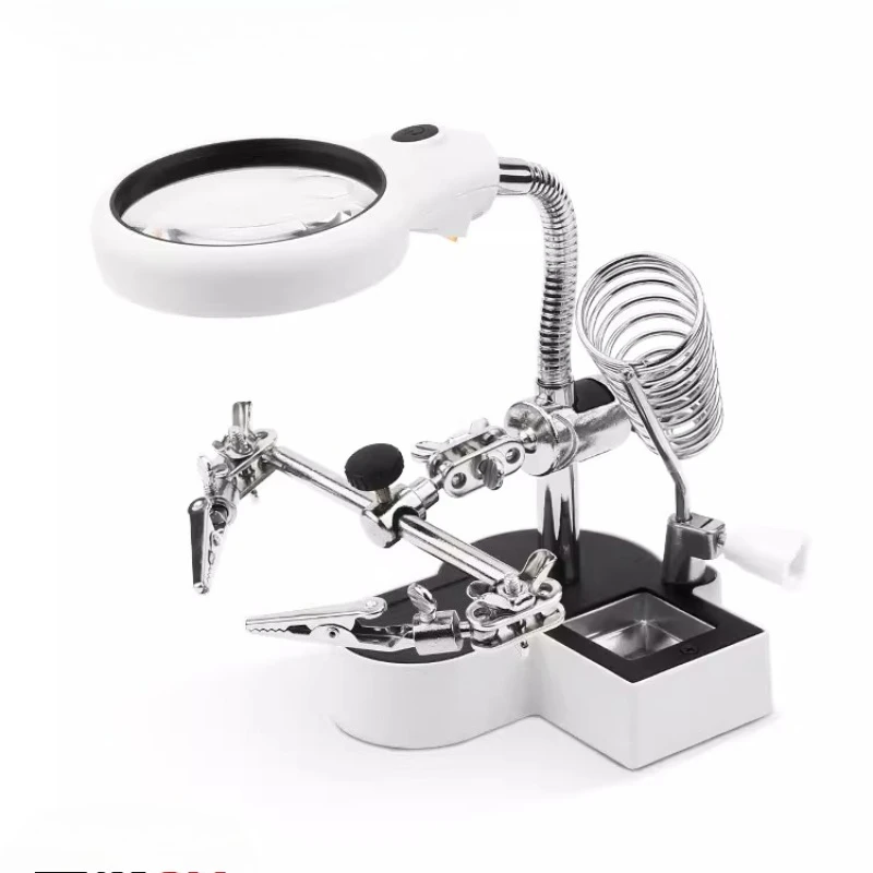 

Лупа 110 В-240 В, настольный ремонтный светильник, зажим, лупа, увеличительное стекло со светодиодной подсветкой, рука помощи, паяльный зажим для пайки