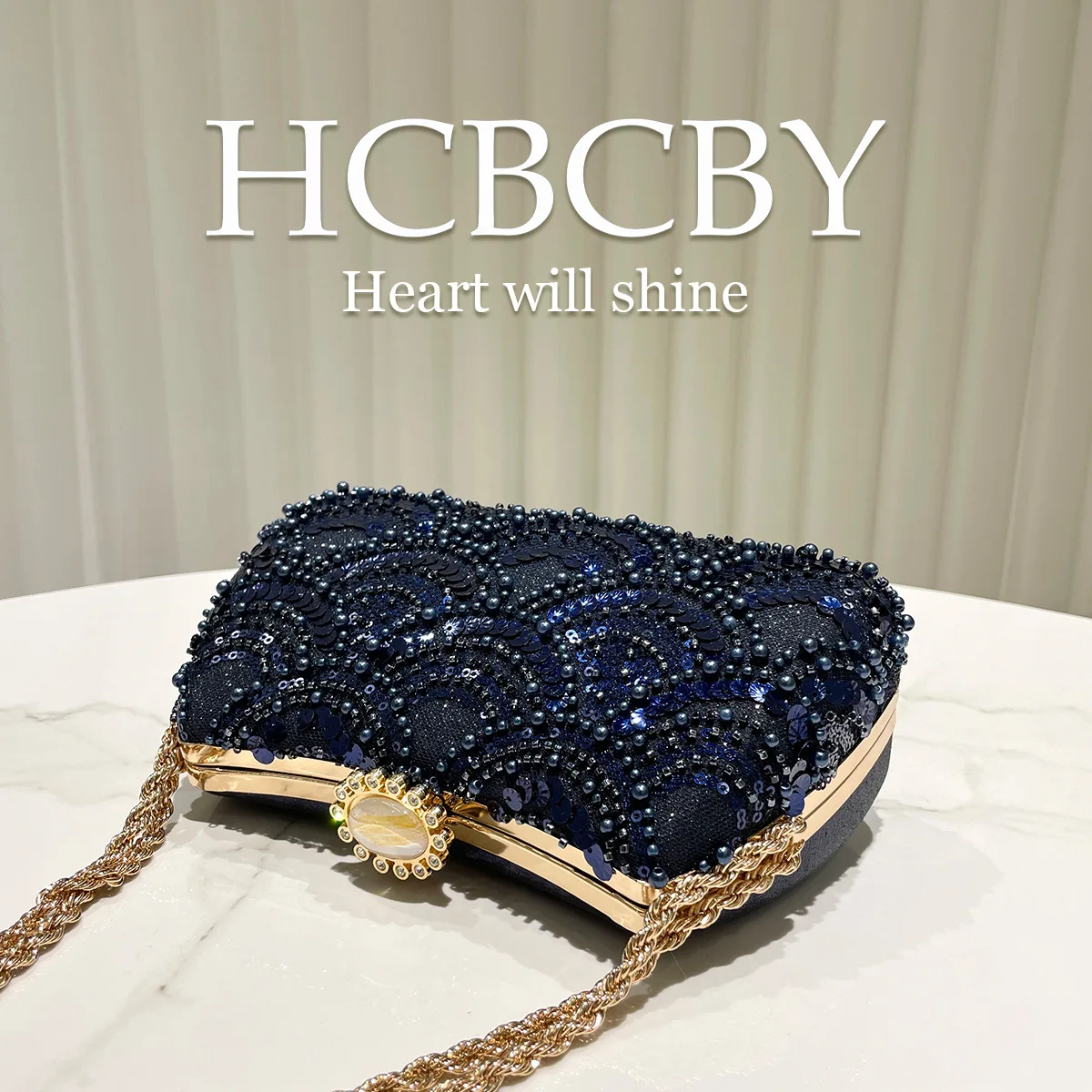 Evening Bags Retro Premium Rhinestone Rhinestone Diamond Inlay Bag Blue Diamond Inlay Small Clutch Sparkling Shoulder Bag 2026