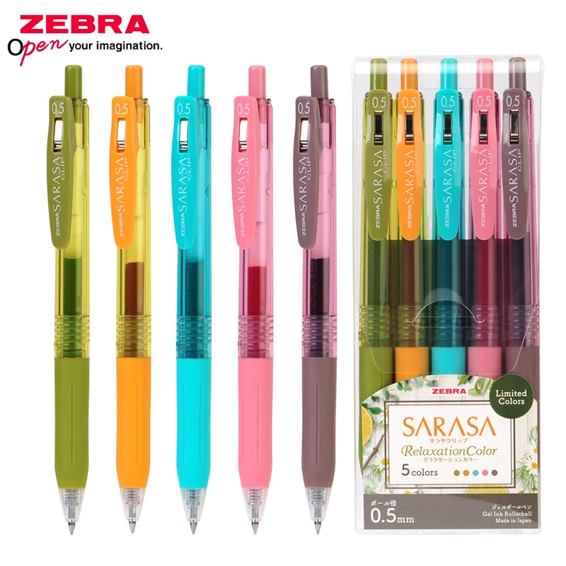 

5 Color Set SARASA Limited Gel Pen JJ15 Students Colored Press Type Water Pen 0.5mm Painting Hand Account Stationery Cute