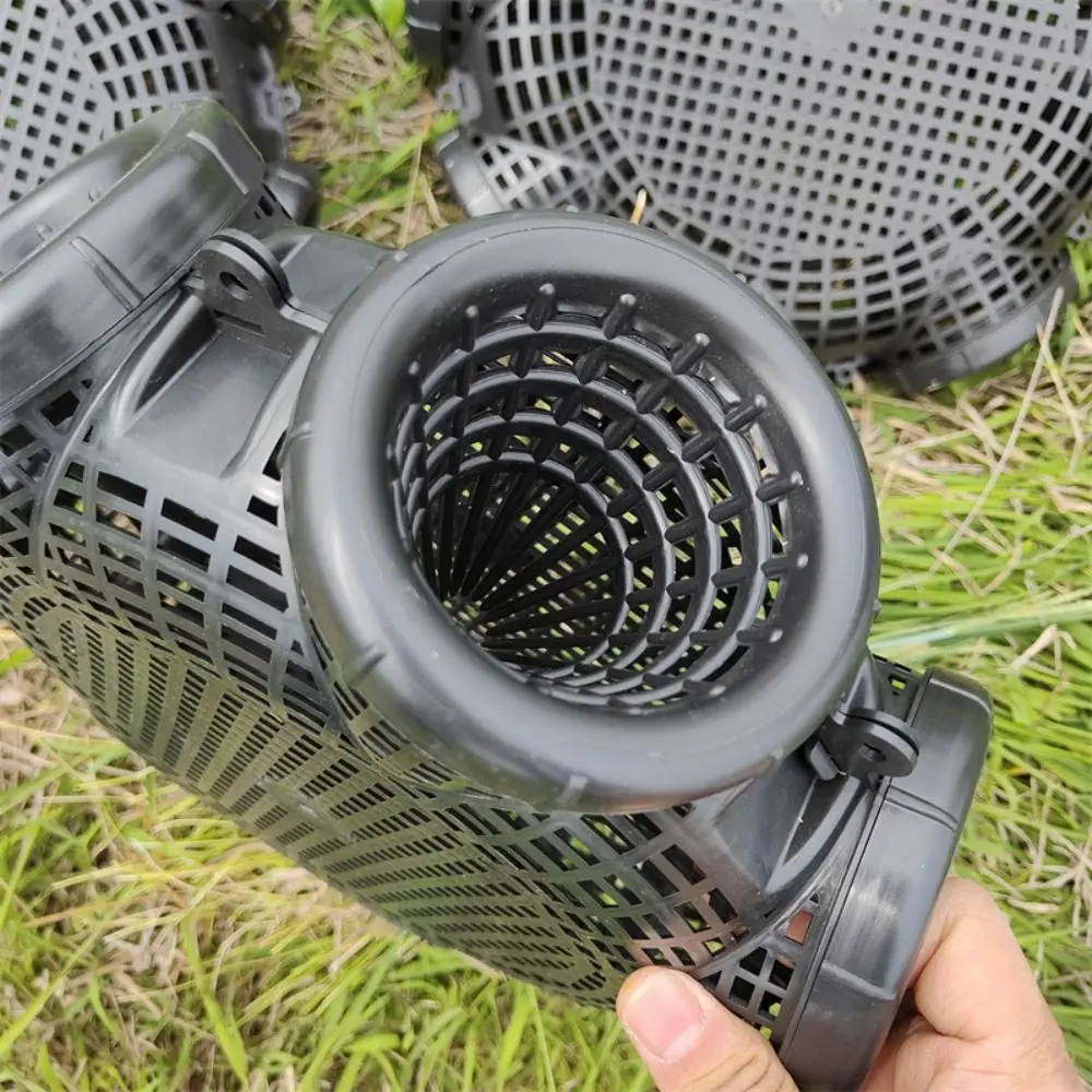 

3/6/8 Holes Black Fish Net Cage Durable Plastic Mud Cage Multifunctional Easy To Install Crayfish Catcher Shrimp Eels