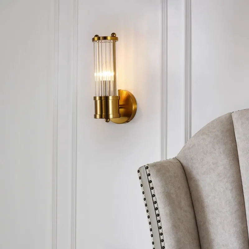 Nordic Minimalist Wall Lamp Living Room Background Wall Staircase Hallway Light Luxurious Crystal Light Bedroom Bedside Lamp