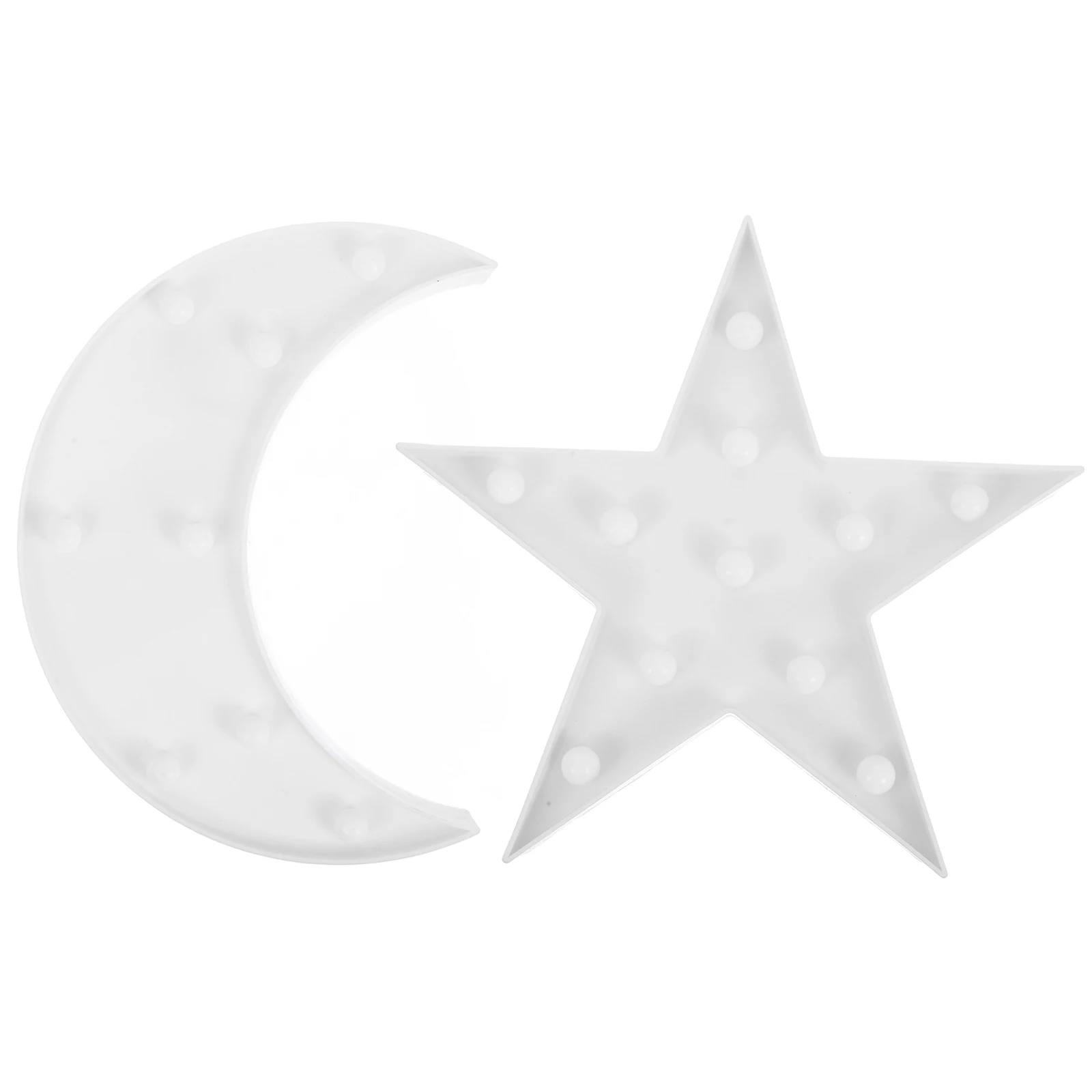 

2Pcs Moon Shape LED Night Lamp Warm Light Bedroom Decor Lovely Table Lamp nament Mini Home Adornment