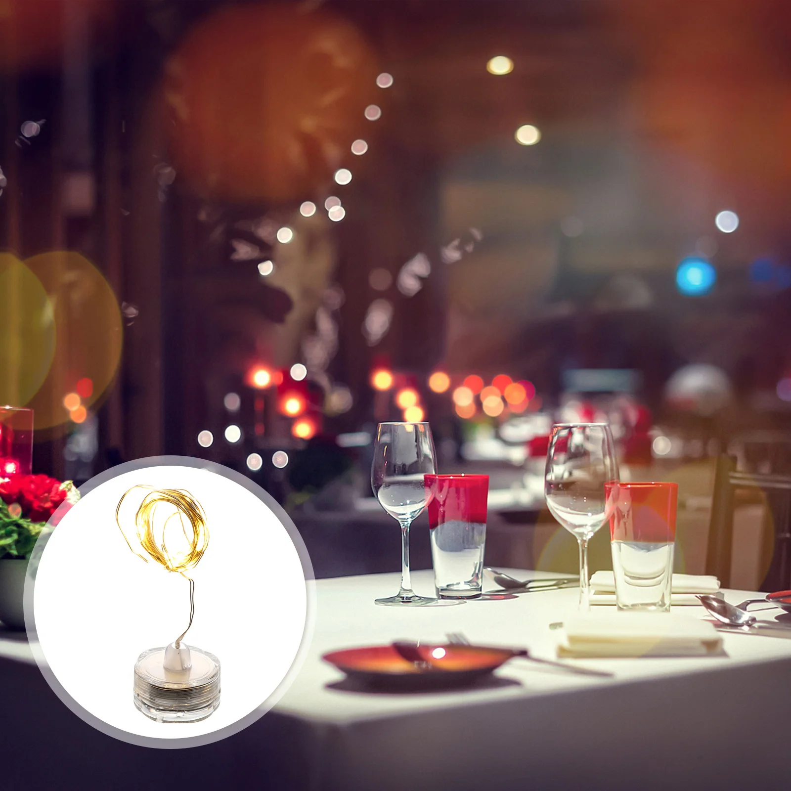 6 قطعة سلسلة أضواء غاطسة 2 متر طويلة 20LED مصباح مقاوم للماء مع صندوق زهر البرقوق للزينة حفل زفاف