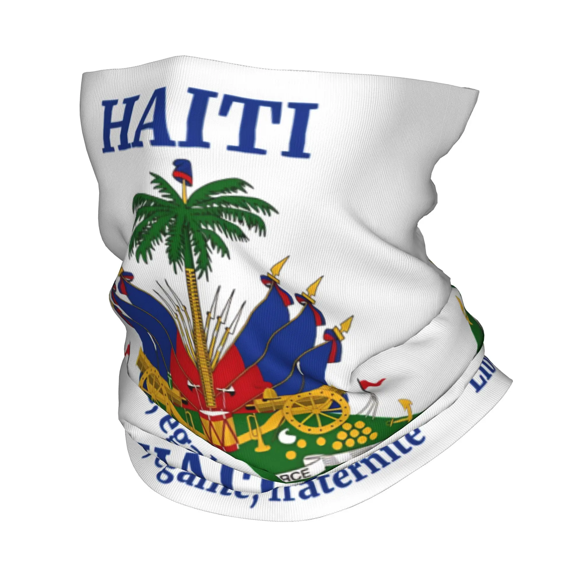 Haiti Haitian Flag Bandana Neck Cover Printed  Wrap Scarf Multifunctional Cycling Scarf Riding for Men Women Adult Windproof