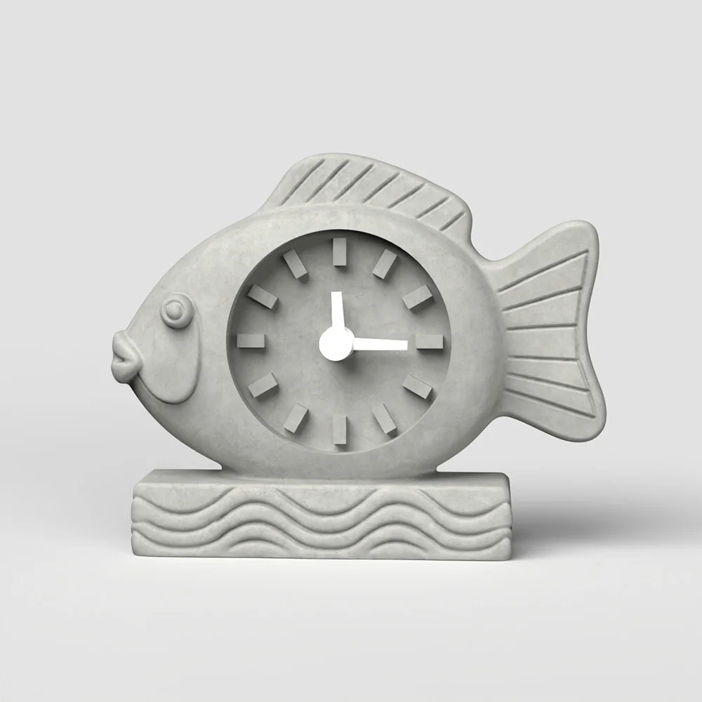 

3D Fish Concrete Lamp Base Mold, DIY Silicone Cement Mold for Unique Table Clock, Home Decor Craft, Reusable Molds