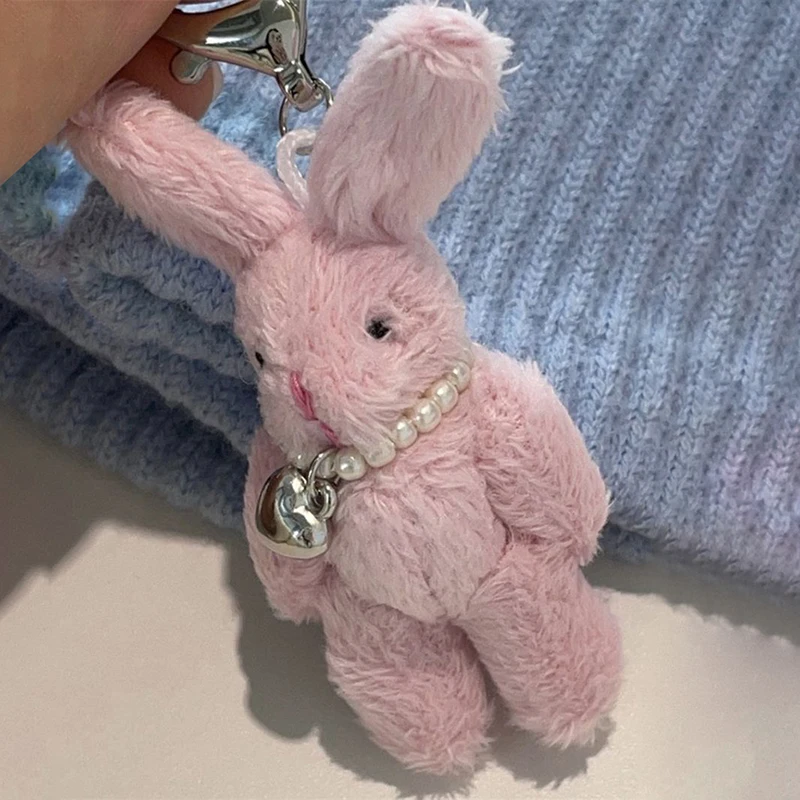 Porte-clés lapin de dessin animé mignon, porte-clés de téléphone, bijoux mignons, pendentif au beurre en peluche, accessoires cadeaux, Y2K, 8cm