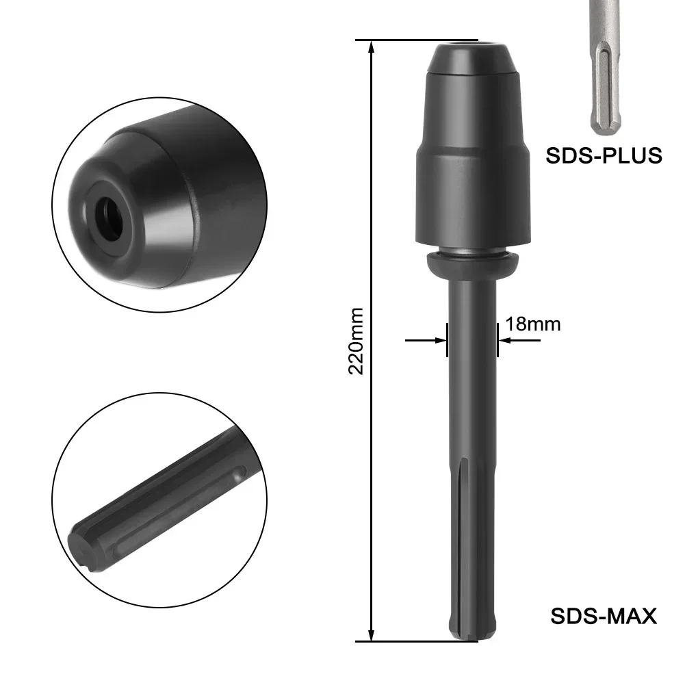 Adaptador de mandril 1/2X20UNF SDS MAX a SDS PLUS, convertidor de brocas, herramienta de taladro percutor, accesorios de herramientas eléctricas de conexión, 1 ud.