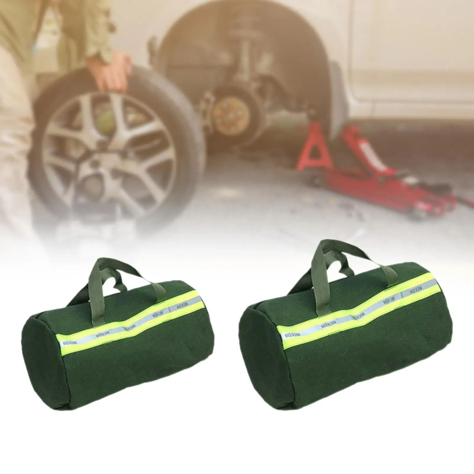 Round Tool Bag Canvas Zipper Utility Tote for Carpenters Technician Sturdy