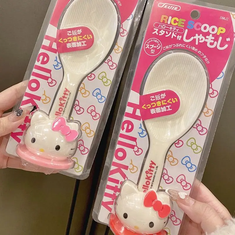 kawaii cartoon hello kitty standing rice spoon cute creative non-stick plastic household rice cooker rice spoon wholesale