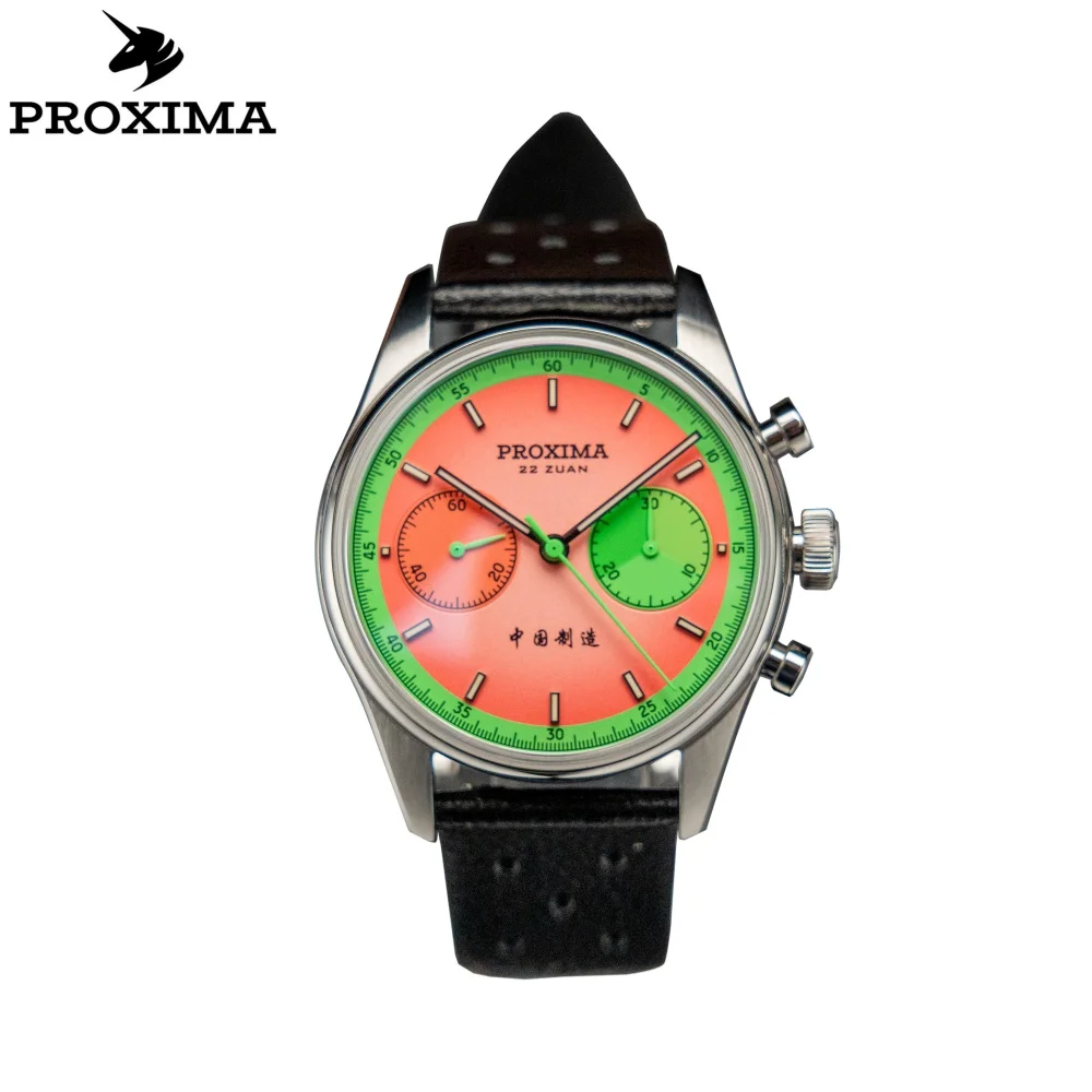 

Proxima 39MM Men Chronograph Mechanical Wristwatches Modify ST1902 Movement Pilot Sapphire Crystal Racing Vintage WatchPX1717