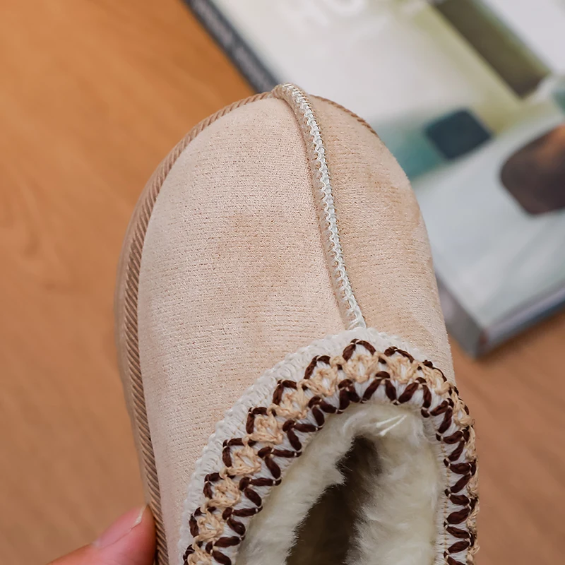 الشتاء الطفل أحذية الثلوج الدافئة الفتيات المنخفضة أعلى أحذية قطنية الفتيان الشتاء أحذية قصيرة مع الفراء داخل الأميرة الصغيرة الجلد المدبوغ الأحذية العلوية #5