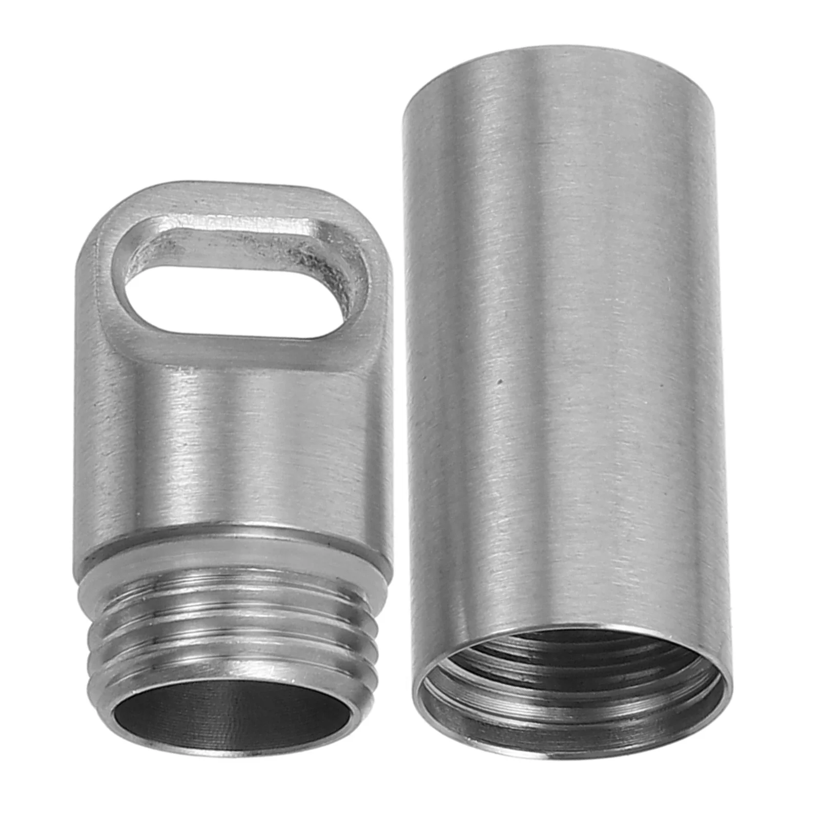 

Stainless Steel Mini Pill Bottle Waterproof Keychain Container Portable Single Chamber Capsule Holder Travel Survival Organizer