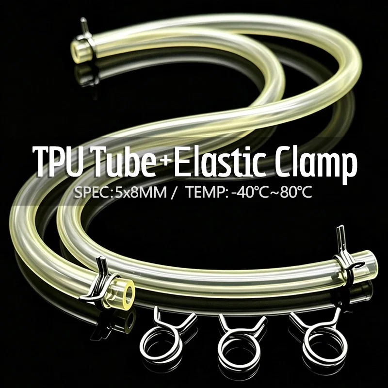 TPU Fuel Gas Hose  With Clamp Oil Resistant  High Pressure Anti-Leak Tube For Industrial Automobile New Energy Multipurpose Use